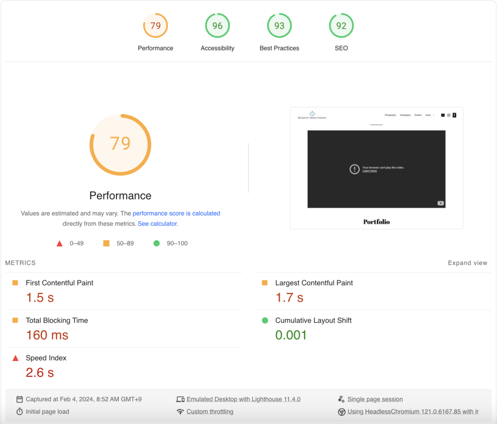 Benjamin Weser Site Speed