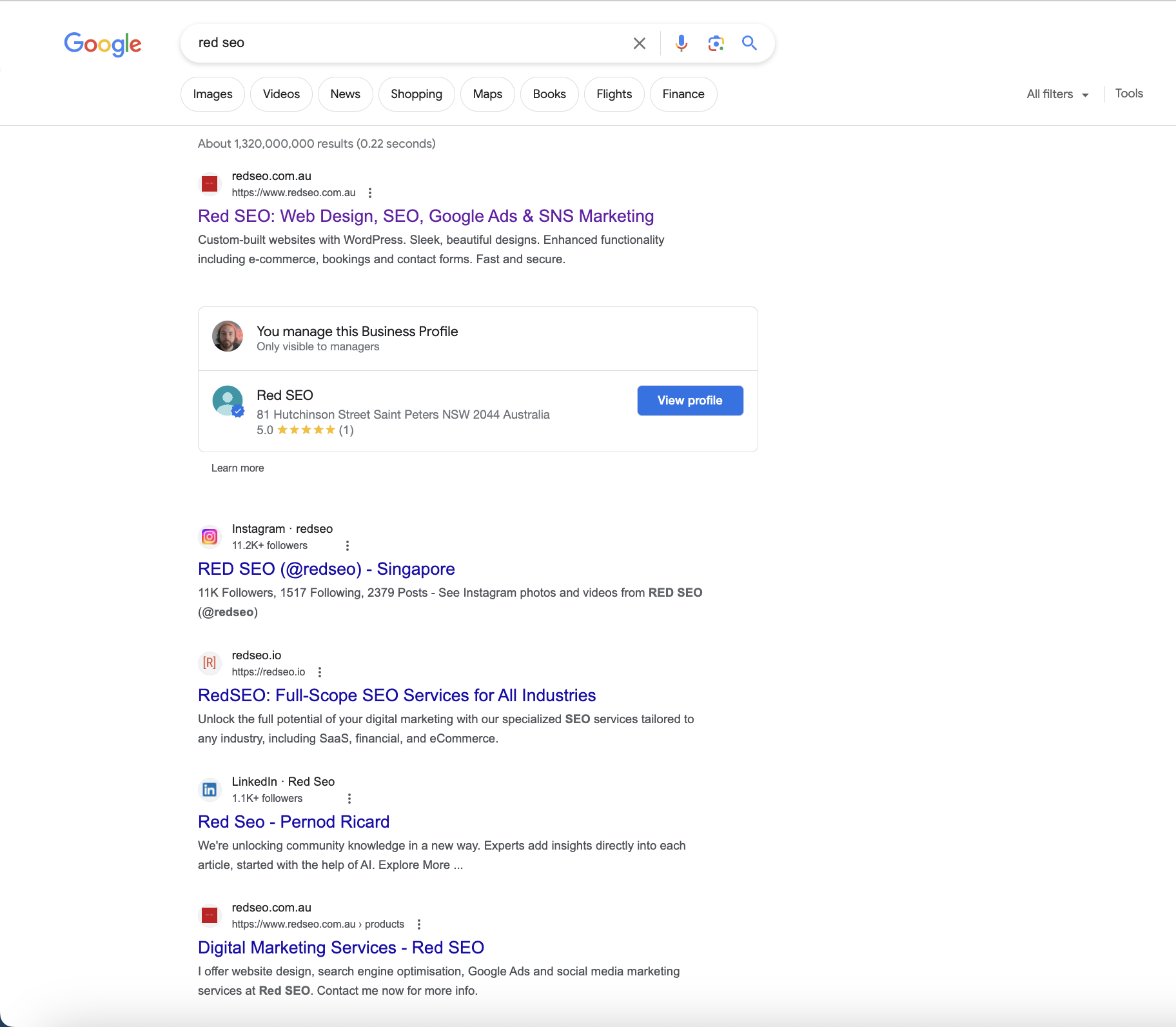 Red SEO SERPs Ranking
